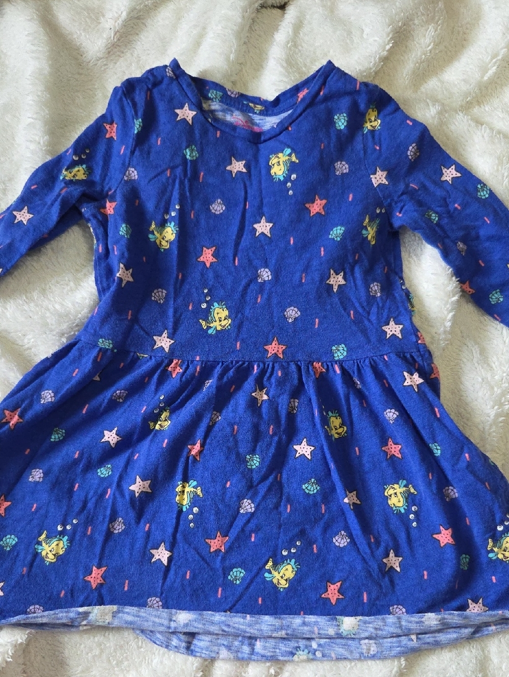 Disney Blue Long-Sleeve Starfish & Flounder Dress